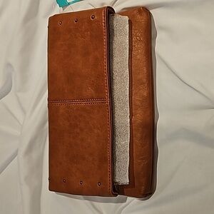 Market & Spruce Nichelle Woven Clutch - New! Color is Cognac.